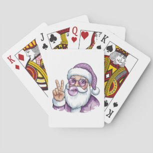 Purple Cool Santa Claus Bubble Gum Playing Cards