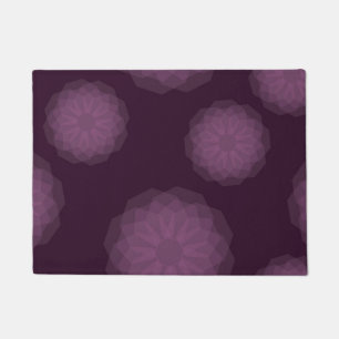 Purple, cool, trendy modern simple floral abstract doormat