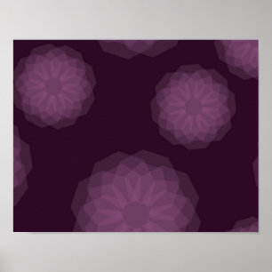 Purple, cool, trendy modern simple floral abstract poster