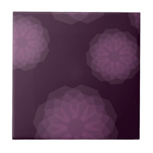 Purple, cool, trendy modern simple floral abstract tile