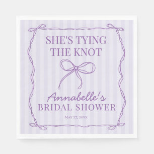 Purple Coquette Bow Bridal Shower Table Decor Napkin