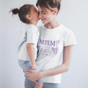 Purple Coquette Bow Mum of the Birthday Girl T-Shirt