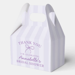 Purple Coquette Bow Pastel Bridal Shower Dessert Favour Box