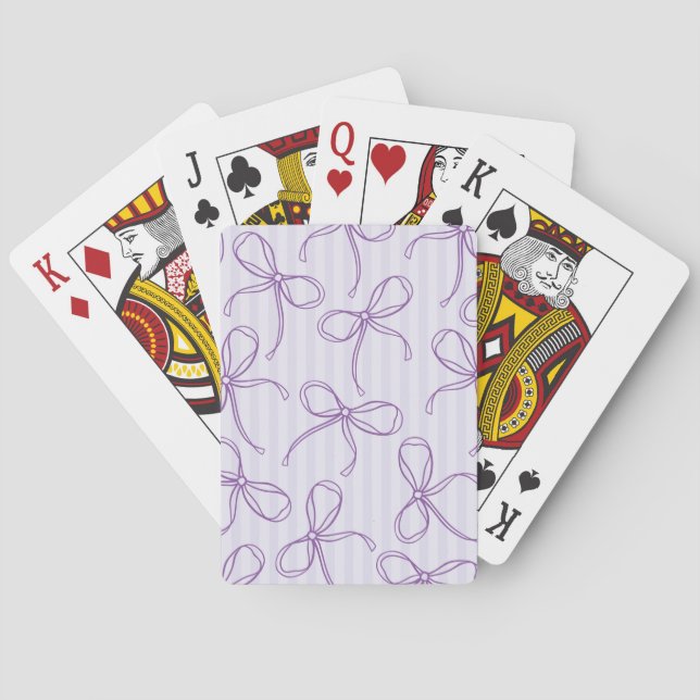 Purple Coquette Bow Pastel Lavender Favour Games Playing Cards (Back)