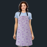Purple Coquette Bows Hearts Girly Apron<br><div class="desc">Whimsical and coquette apron featuring hand drawn illustration of purple bows and hearts.</div>