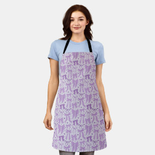 Purple Coquette Bows Hearts Girly Apron