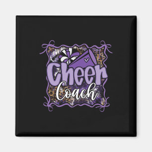 Purple Coquette Cheer Coach Cheerleading Pom Megap Magnet