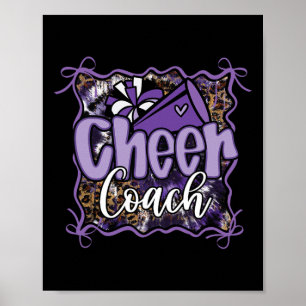 Purple Coquette Cheer Coach Cheerleading Pom Megap Poster