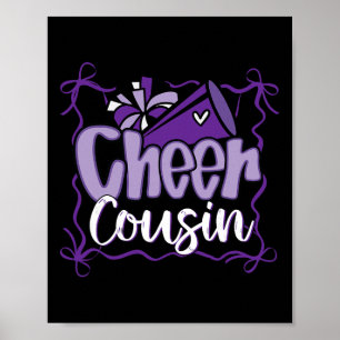 Purple Coquette Pom Poms Bow Cheer Cousin Cheerlea Poster