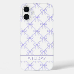 Purple Coquette Watercolor Bows iPhone 16 Plus Case