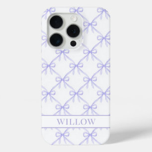 Purple Coquette Watercolor Bows iPhone 15 Pro Case