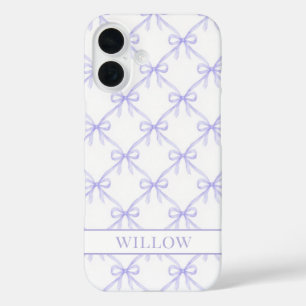 Purple Coquette Watercolor Bows iPhone 16 Case
