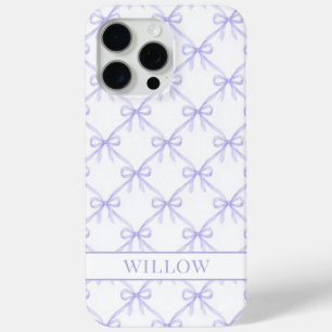 Purple Coquette Watercolor Bows iPhone 15 Pro Max Case