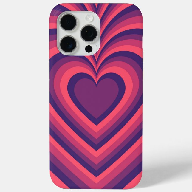 Purple Coral Red Hypnotic Heart Love Pattern Case-Mate iPhone Case (Back)