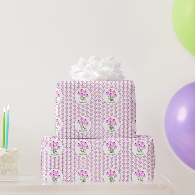 Purple Cornflowers Wrapping Paper (Party Gifts)