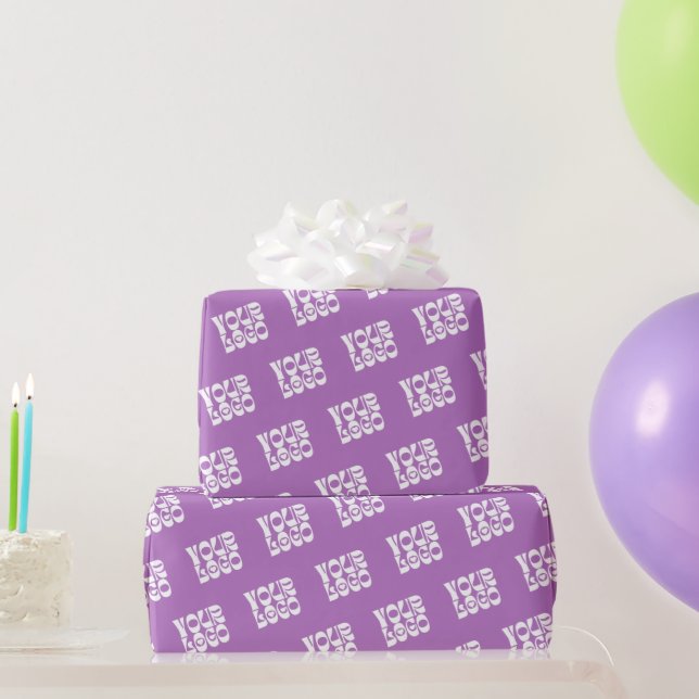 Purple Corporate Business Logo Wrapping Paper (Party Gifts)