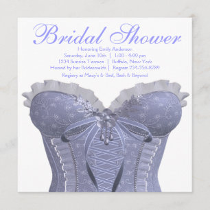 Purple Corset Lavender Bridal Shower Invitation