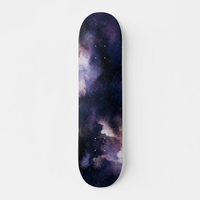 Purple Cosmic Galaxy Night Sky Skateboard (Front)