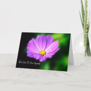 Purple Cosmos Thank You Sympathy Card