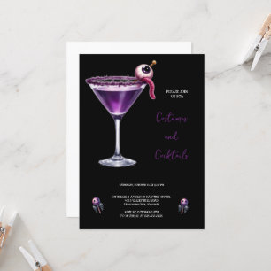 PURPLE COSTUMES COCKTAIL HALLOWEEN INVITATION