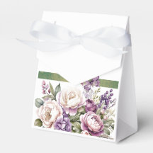 Purple Cottage Floral Bouquet Favour Box