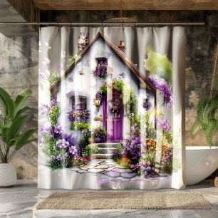 Purple Cottage Garden Shower Curtain