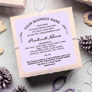 Purple Cottage Law Food label sticker