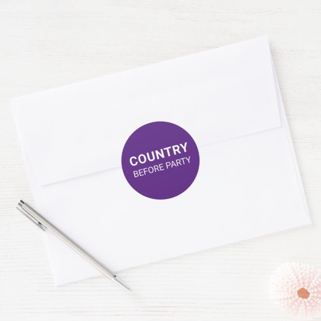 Purple Country Before Party Political  Classic Round Sticker (Envelope)