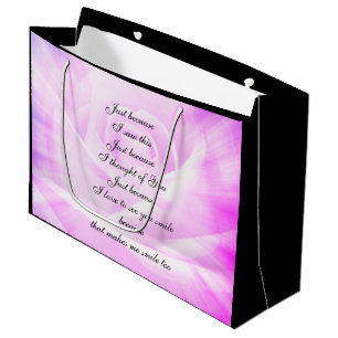 Purple Country Chic Poem design Large Gift Bag