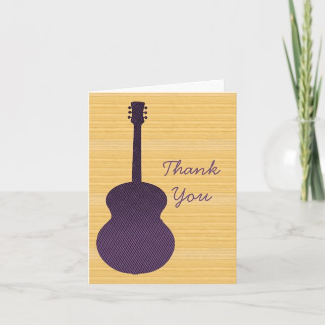 Purple Country Guitar Thank You Card (Front)