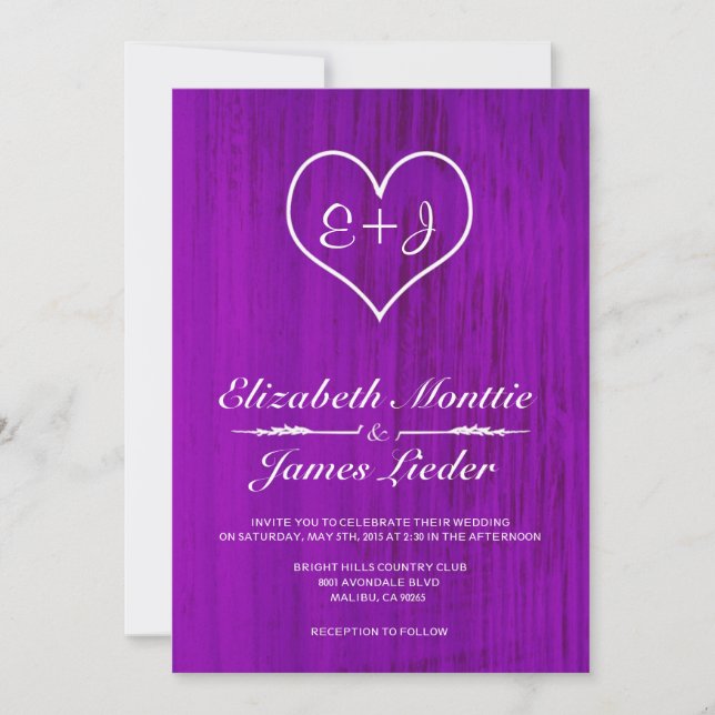 Purple Country Wedding Invitations (Front)