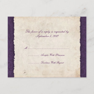 Purple Country Wedding RSVP Card