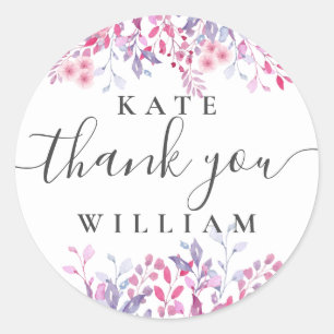 Purple Country Wildflowers Classic Round Sticker