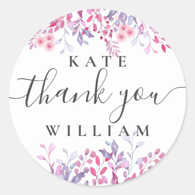 Purple Country Wildflowers Classic Round Sticker (Front)