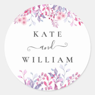Purple Country Wildflowers Classic Round Sticker