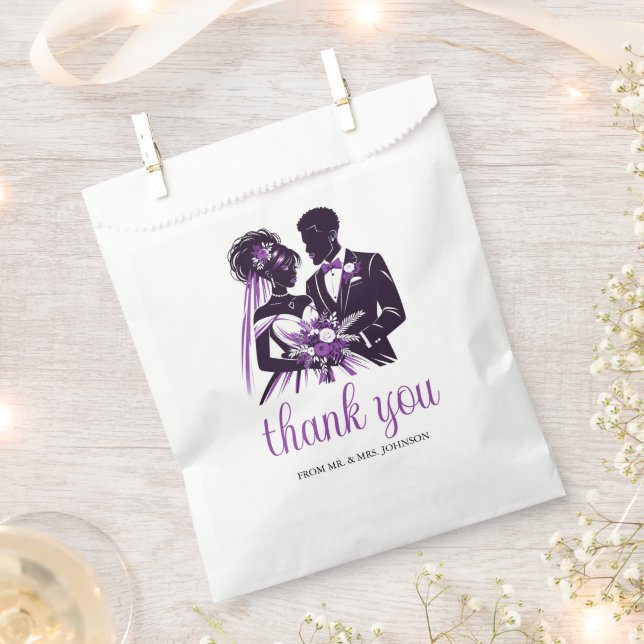 Purple Couple Favour Bags (Clipped)
