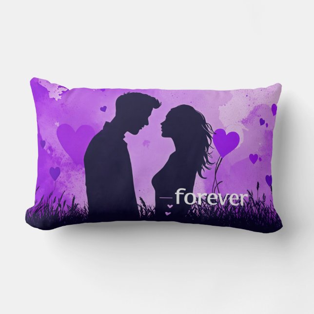 Purple Couple Love  Lumbar Cushion (Front)