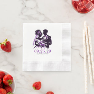 Purple Couple Napkin