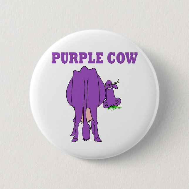 Purple Cow 6 Cm Round Badge (Front)