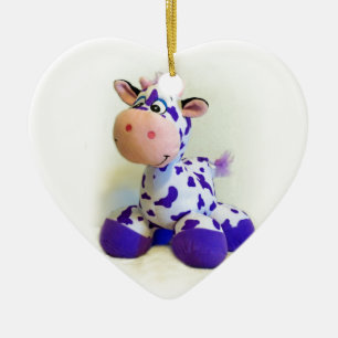 Purple Cow Ceramic Tree Decoration