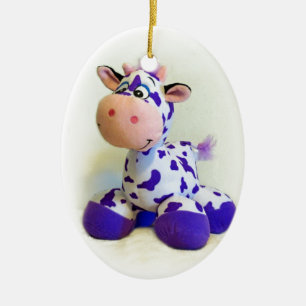 Purple Cow Ceramic Tree Decoration