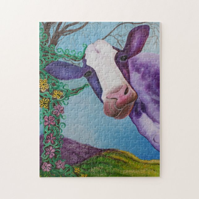 Purple Cow Jigsaw Puzzle (Vertical)