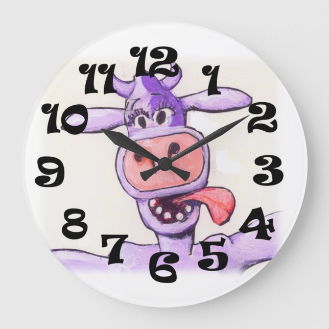 Purple Cow Large Clock (Front)