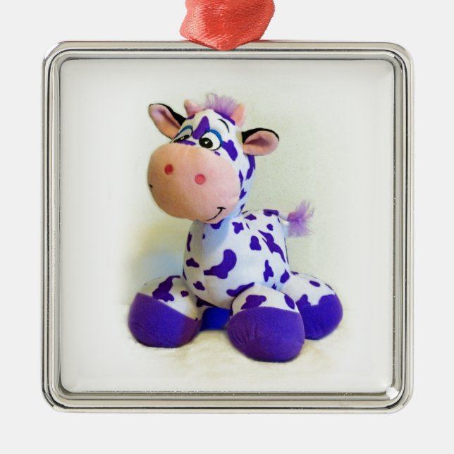 Purple Cow Metal Tree Decoration (Front)