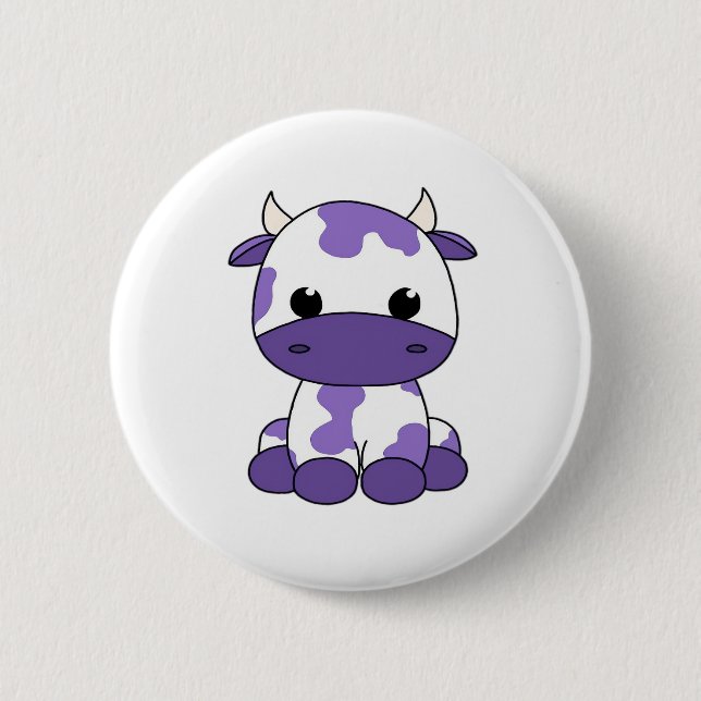 Purple cow Oversized T-Shirt_1 6 Cm Round Badge (Front)