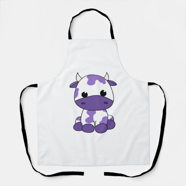 Purple cow Oversized T-Shirt_1 Apron (Front)