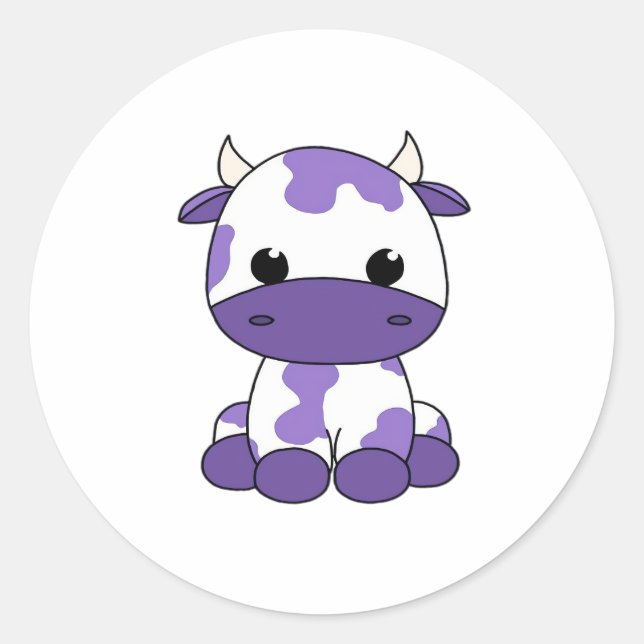 Purple cow Oversized T-Shirt_1 Classic Round Sticker (Front)
