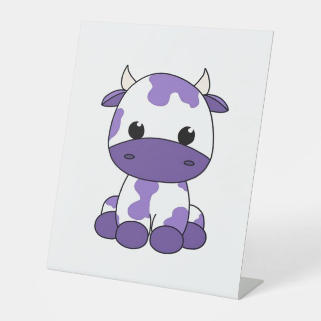 Purple cow Oversized T-Shirt_1 Pedestal Sign (Front)