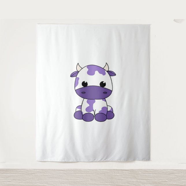 Purple cow Oversized T-Shirt_1 Tapestry (Front)