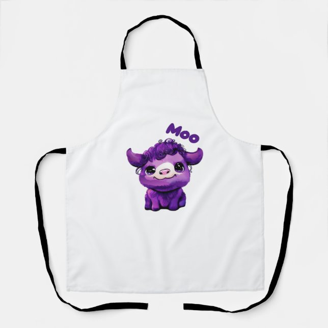 Purple Cow Oversized T-Shirt Apron (Front)